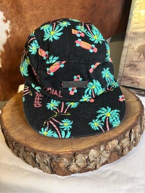 Official Crown of Laurel Camper Hat | 5 Panel Tropical Strap back | Surf Style